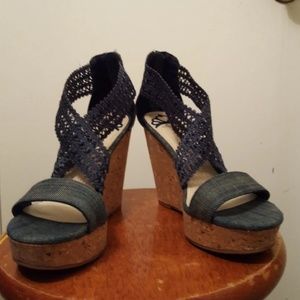 Denim Wedge Heels